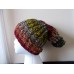 Hand knitted cozy & warm wool beanie/hat with pom pom  black with colors  eb-94918289